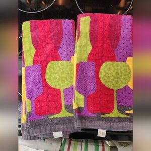 wine kitchen towels set of 2